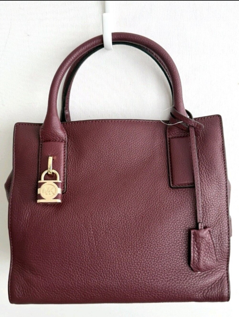 Michael Kors McKenna Tote Bag Womens Burgundy Merlot Pebbled Leather